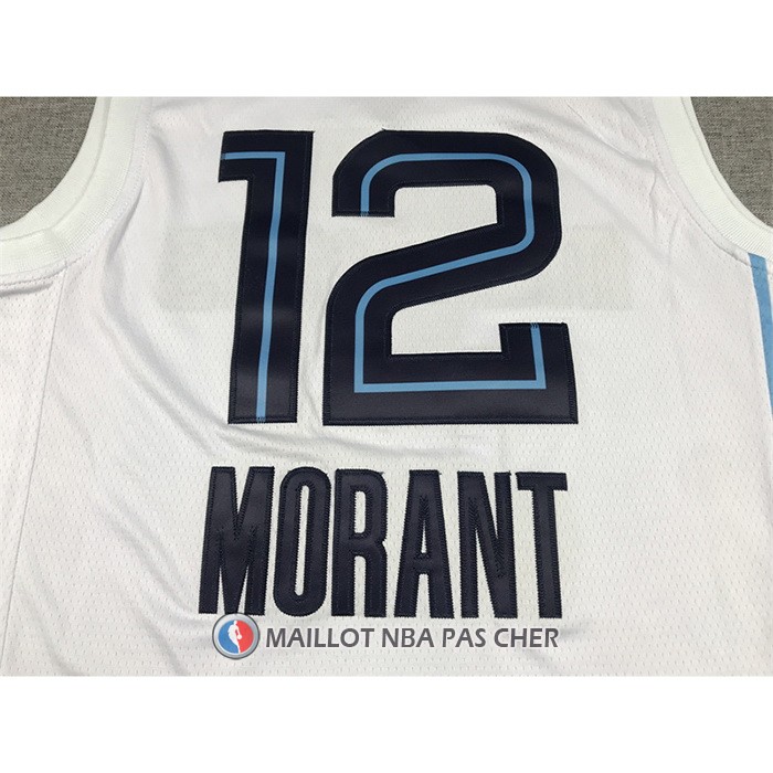 Maillot Memphis Grizzlies Ja Morant NO 12 Association 2022-23 Blanc
